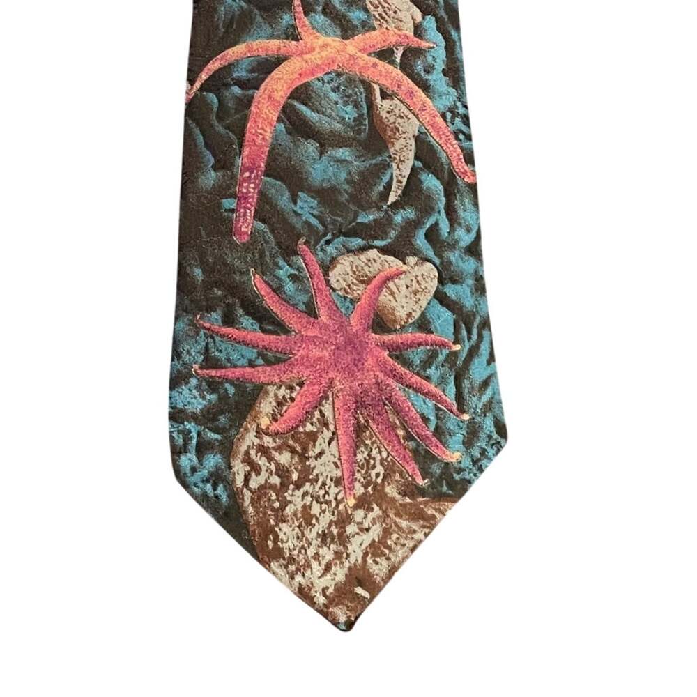 Endangered Species Silk Tie, Made in USA, Ocean Life, Sea Life, Starfish, 56.5"